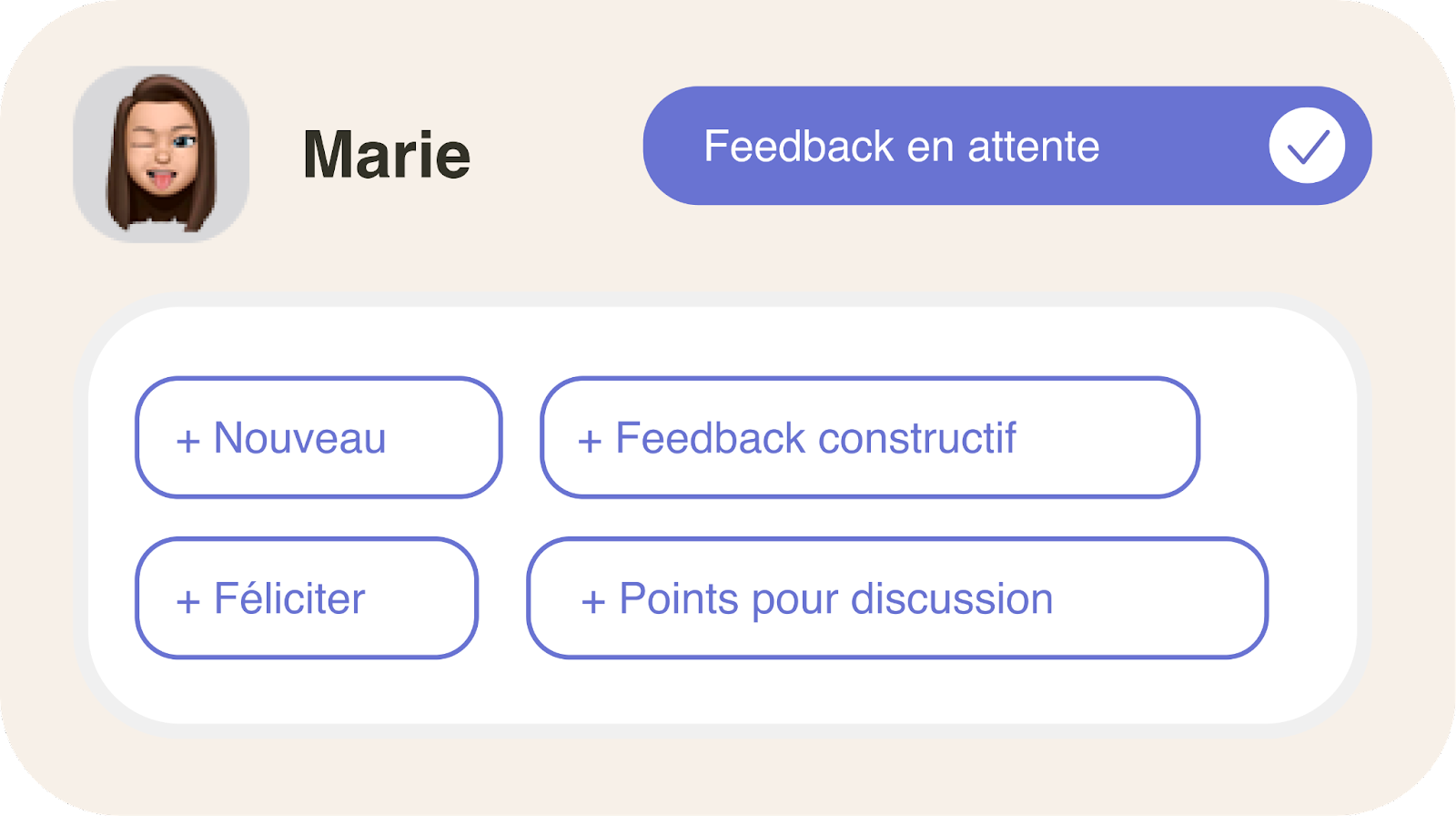Aperçu de la fonction feedback Popwork