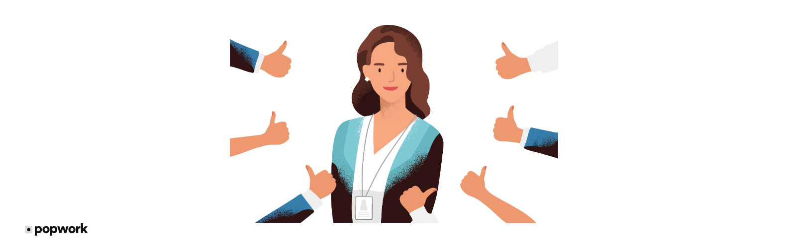Employée félicitée pour son travail - Popwork
