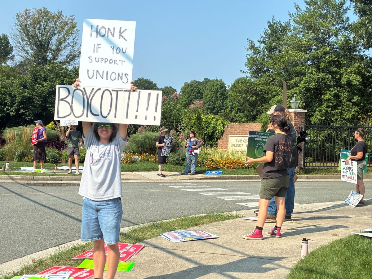 Lewis Ginter workers hold one-day unfair labor practice strike, after registering negotiation issues with National Labor Relations Board