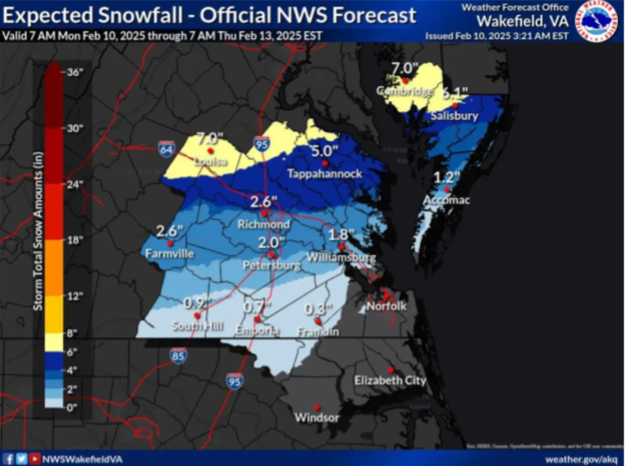 Virginia braces for winter storm as Youngkin declares state of emergency