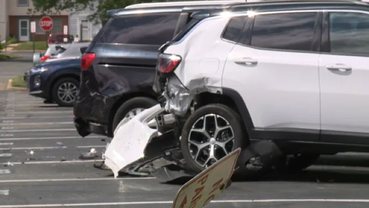 Video shows moment SUV goes flying into parked vehicles in Henrico's West End