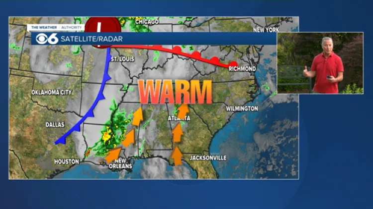 Warm, humid days with scattered storms Thursday through Saturday