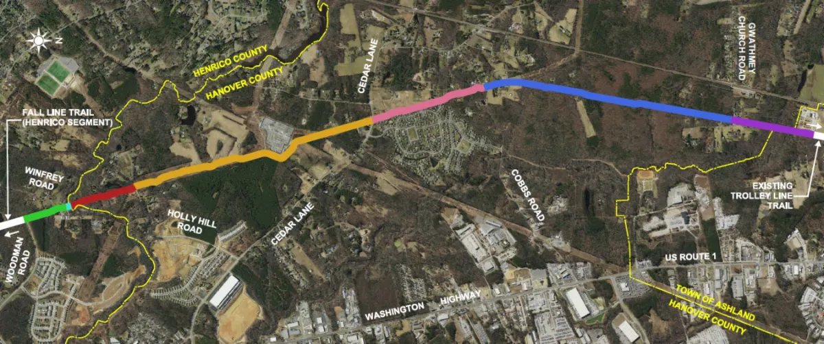 Northern segment of Fall Line Trail in Henrico and Hanover to open July 28