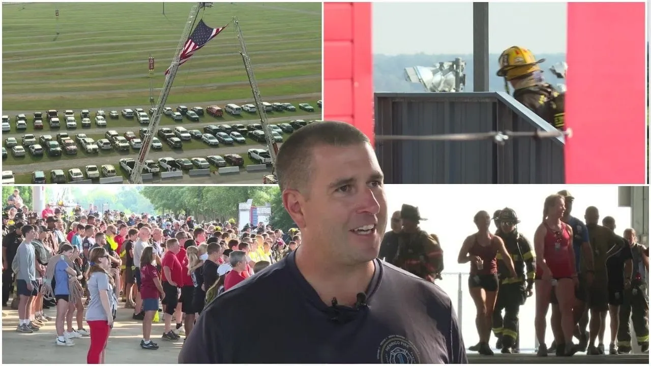 Hundreds 'climb with a purpose' at Richmond Raceway to honor 9/11 victims