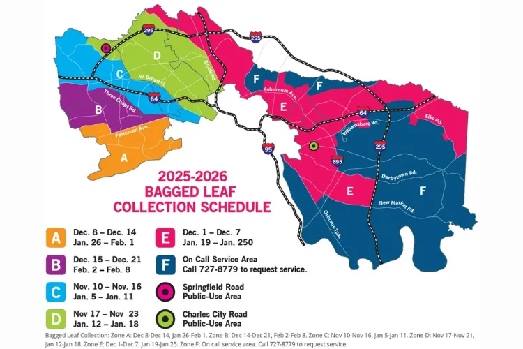 Henrico’s residential leaf-collection programs to begin in November