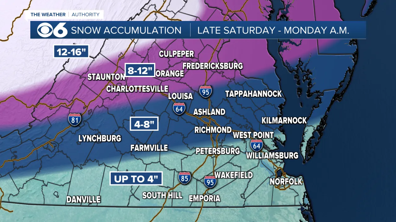 Winter storm update: When will snow and ice arrive in Virginia?