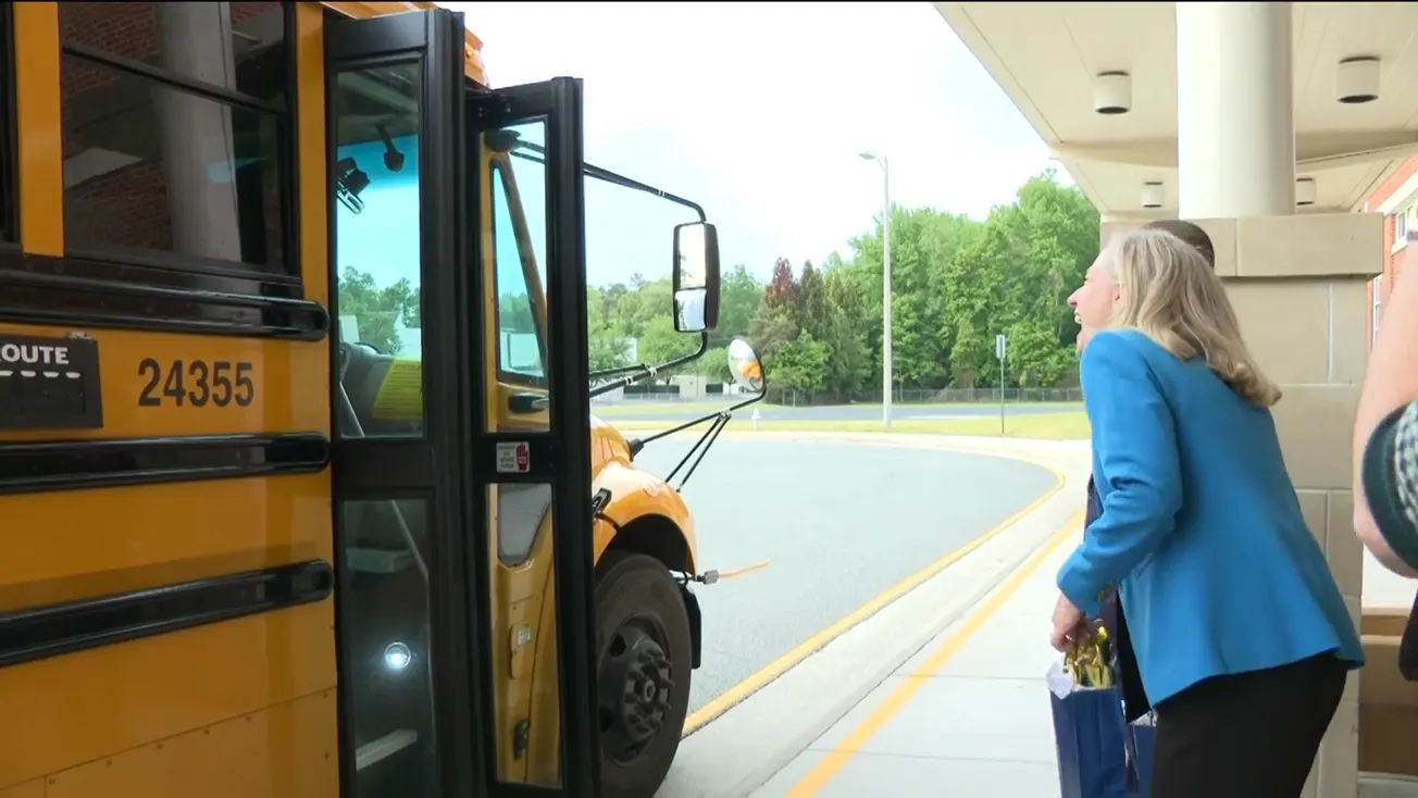 Gov. Spanberger surprises school bus drivers in Henrico for Bus Driver Appreciation Day