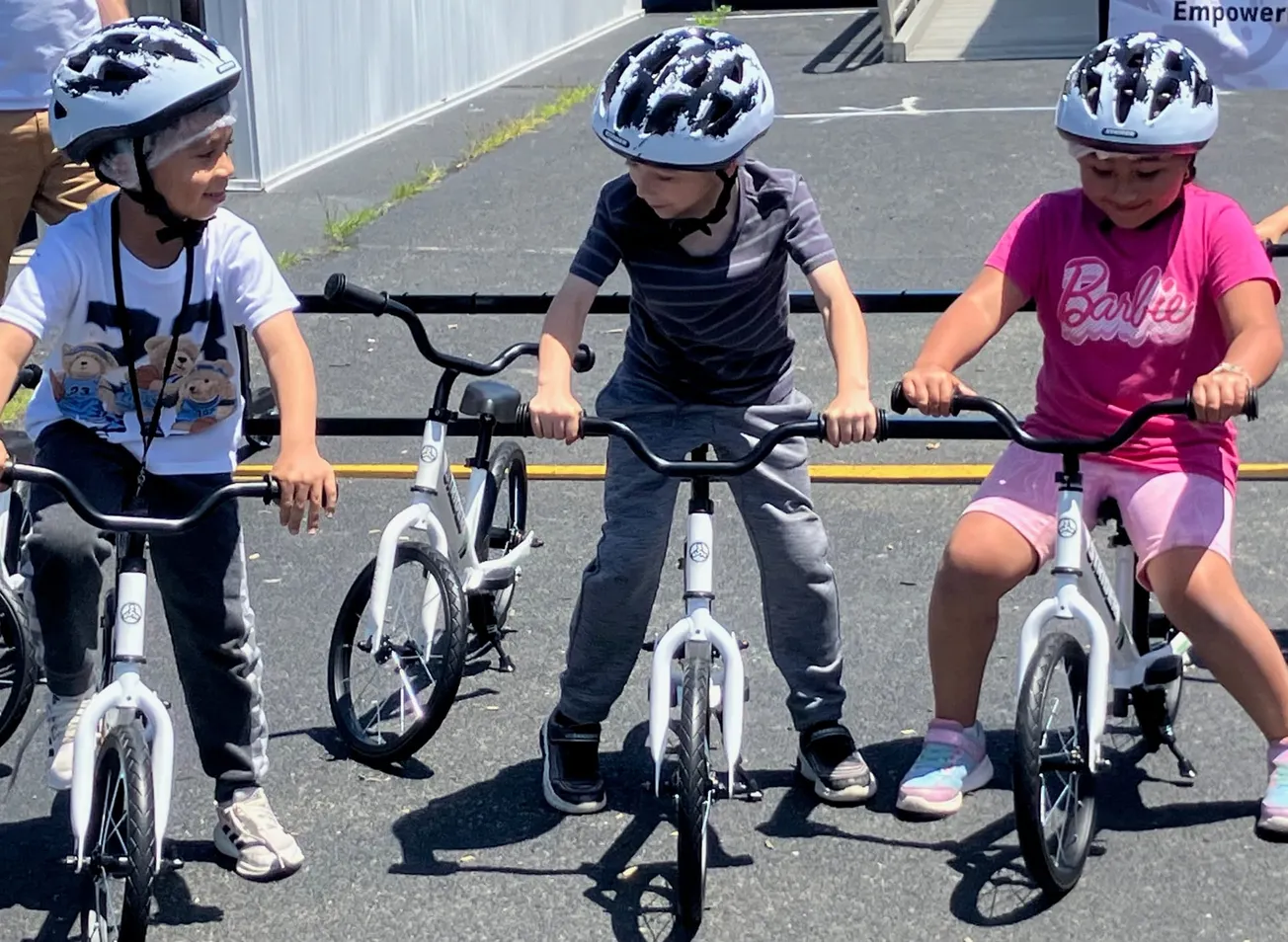 Dumbarton Elementary School kindergartners celebrate bike donation