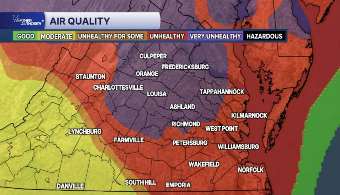 Air quality alert upgraded to Code Purple due to Canadian wildfire smoke