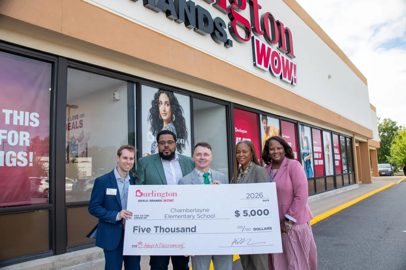 Burlington donates $5,000 to Chamberlayne Elementary