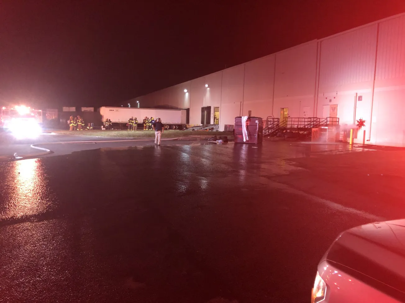 Industrial building catches fire in Varina