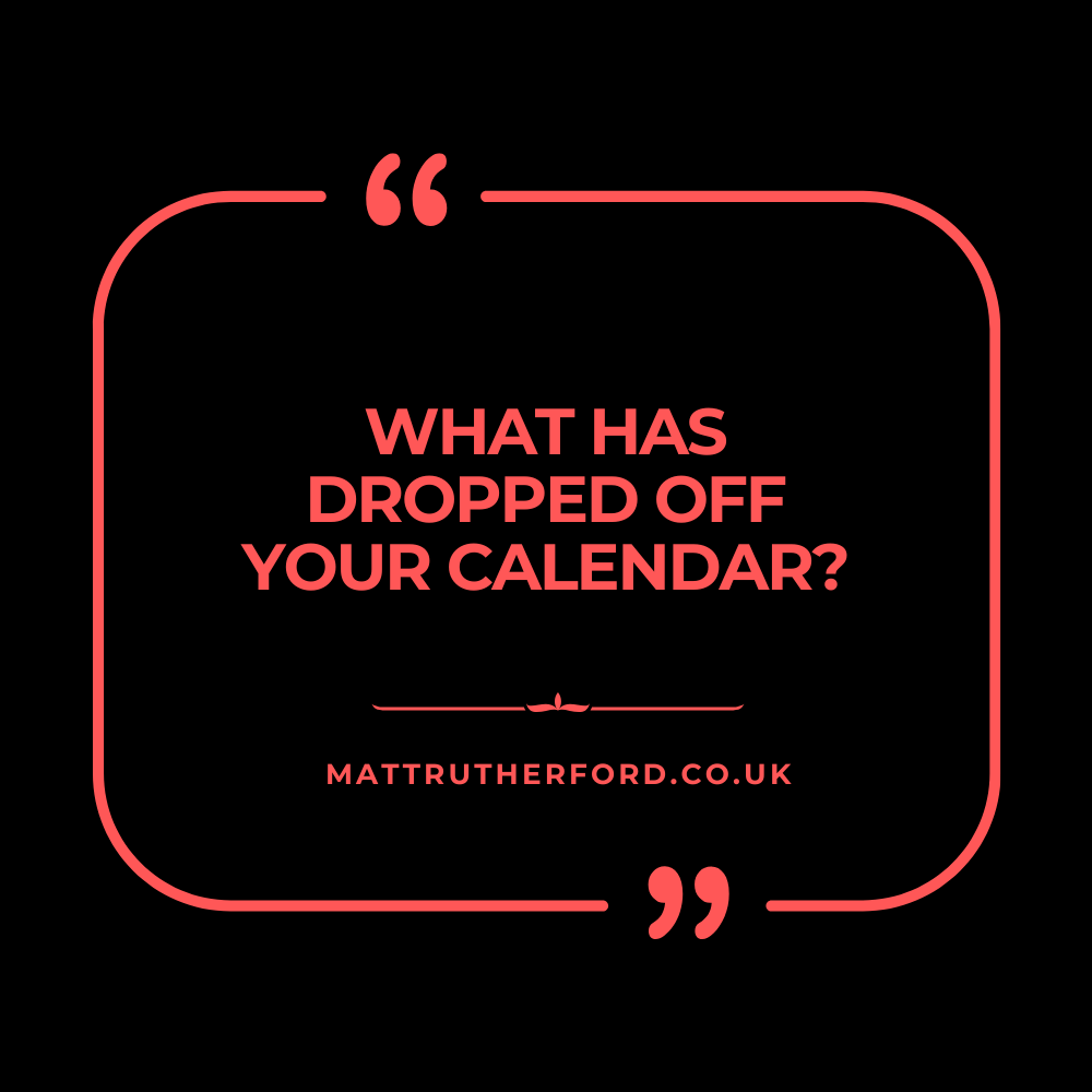 296 : What has Dropped Off your Calendar?