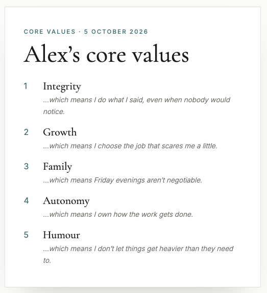 The Values Finder