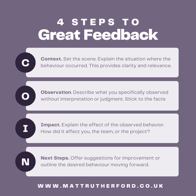 More feedback tips: Using the COIN model.