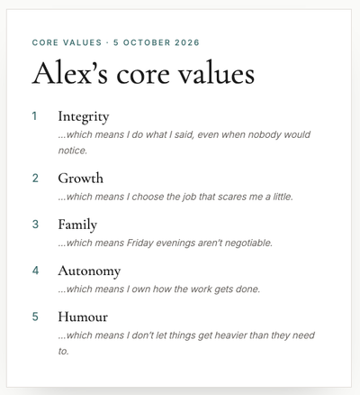 The Values Finder