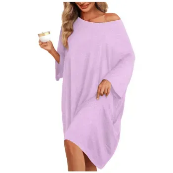 KFUBUO Plus Size Bamboo Nightgowns for Women