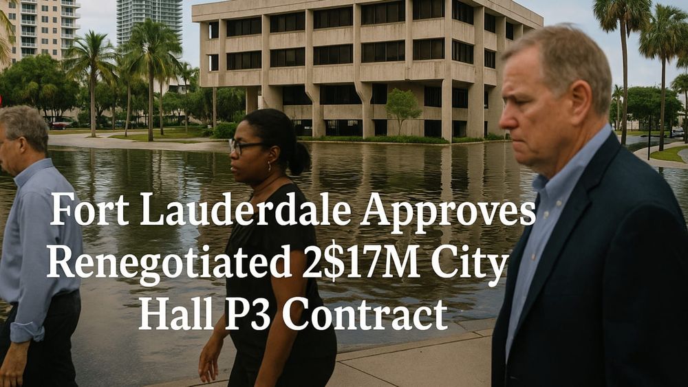 Mayor Dean Trantalis walks past the flooded Fort Lauderdale City Hall in South Florida.