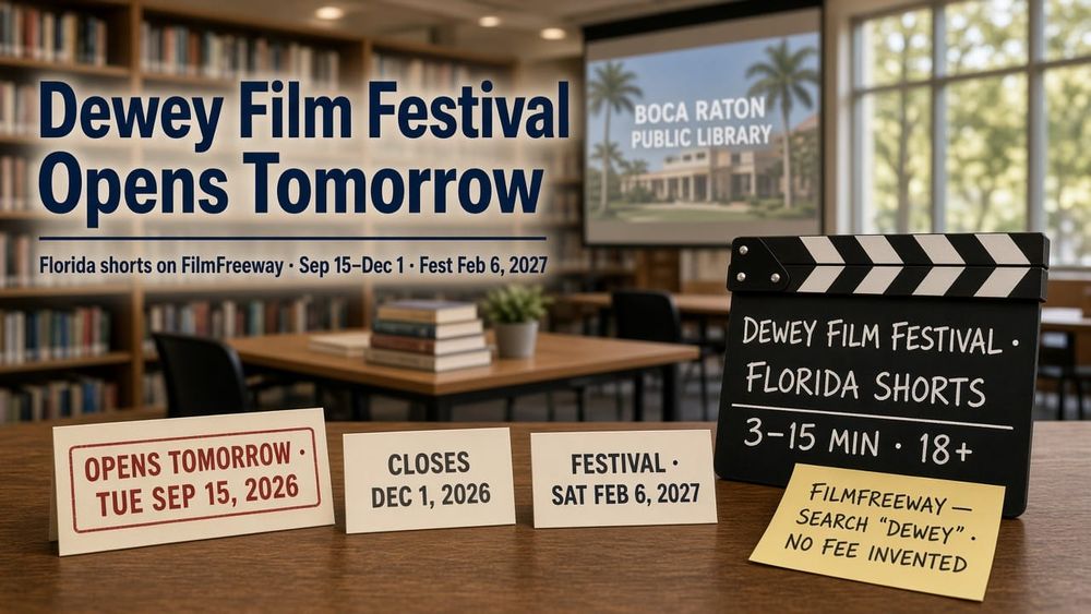 Dewey Film Festival Opens Tomorrow: Florida Shorts Deadline Map for Palm Beach / SoFlo Indie Shops
