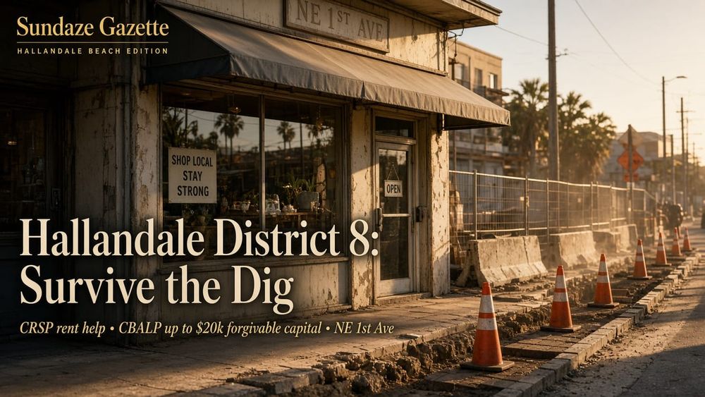 Hallandale Beach District 8 Construction Mitigation: CRSP Rent Help and CBALP Forgivable Capital for NE 1st Ave Storefronts
