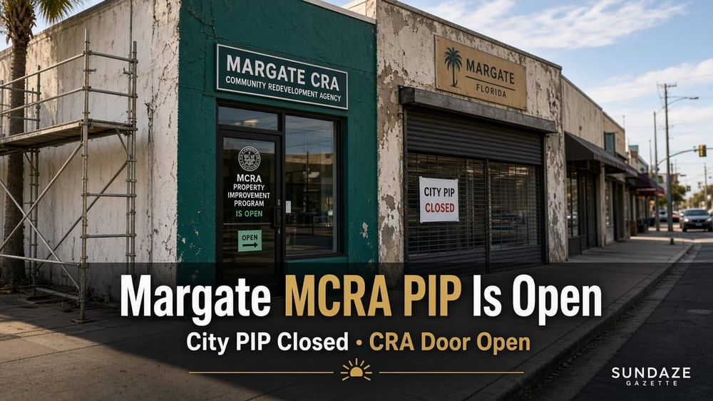 Margate MCRA Property Improvement Program Is Open — City PIP Is Not
