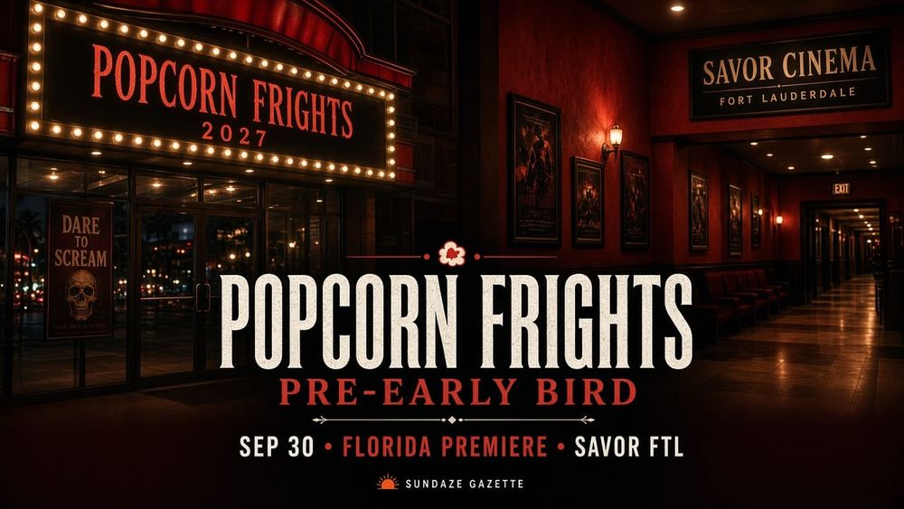 Popcorn Frights 2027 Pre-Early Bird: Fort Lauderdale / Savor Cinema Florida Premiere + Best Florida Film Owner Map

