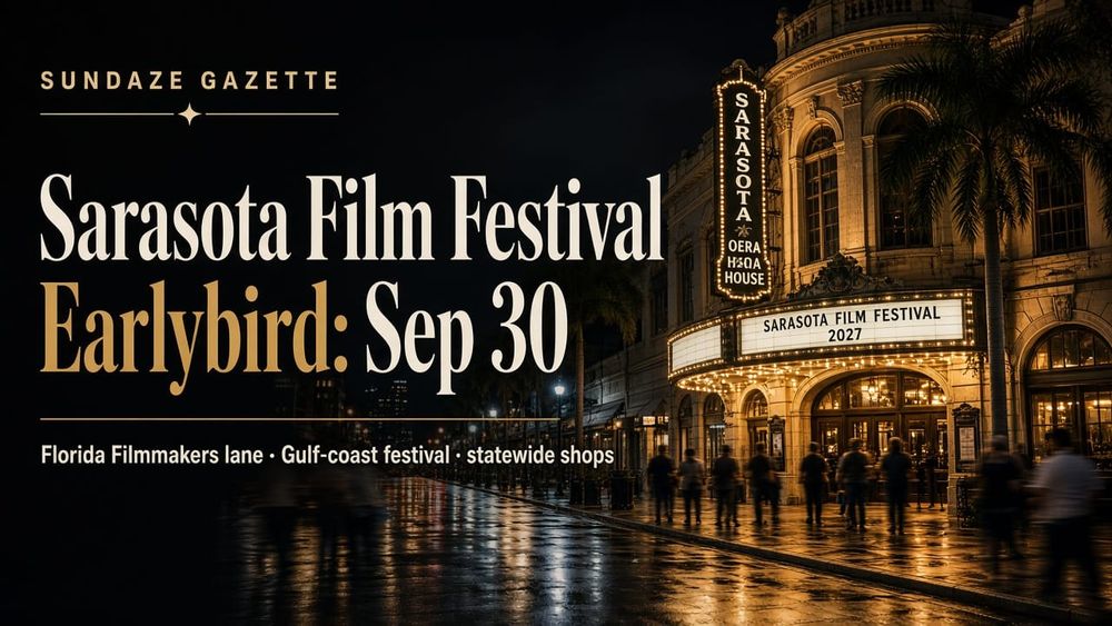 Sarasota Film Festival 2027 Earlybird: Florida Filmmakers Deadline Map for Gulf-Coast + Statewide Shops
