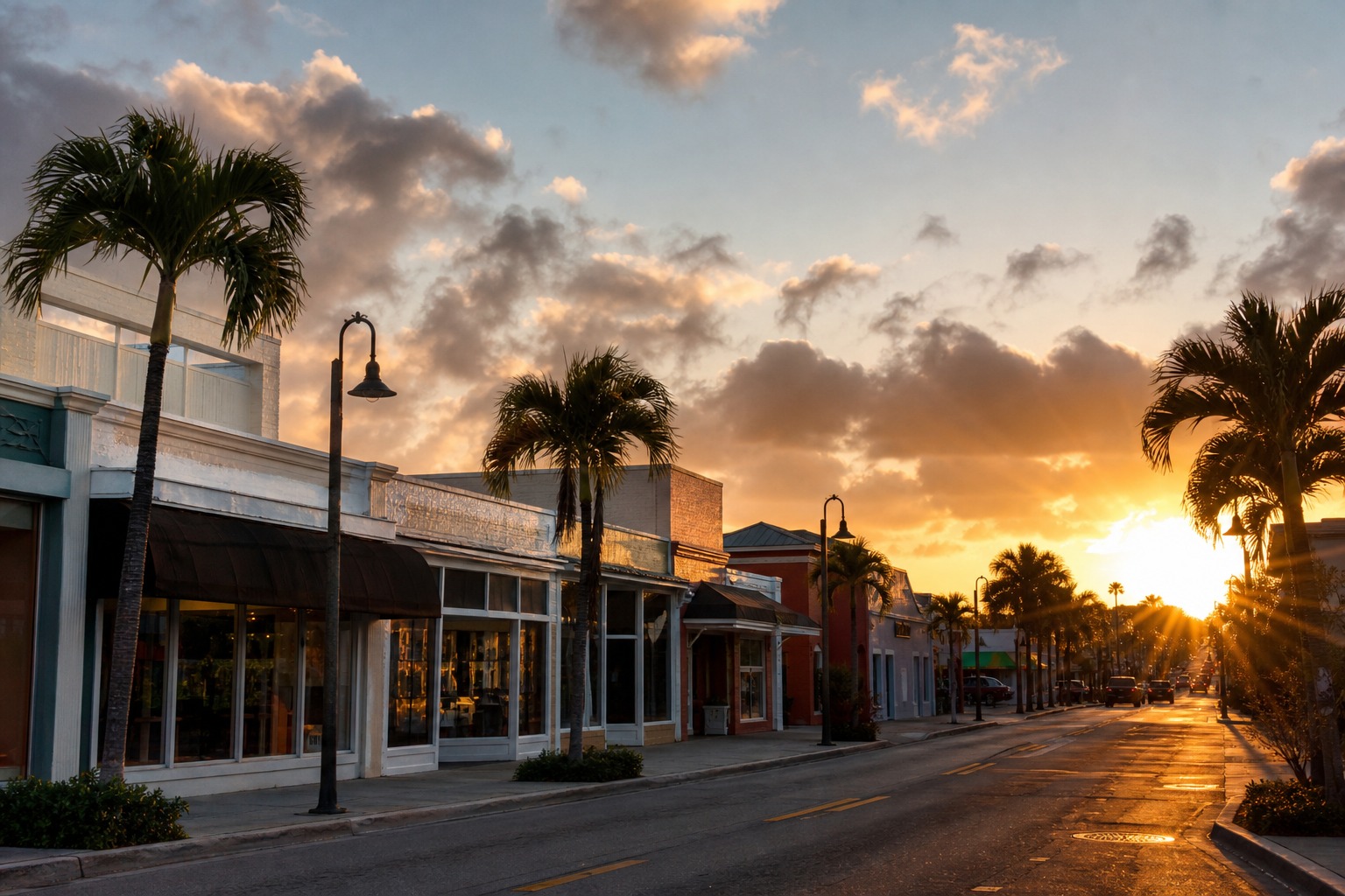 Boynton Beach commercial corridor / civic streetscape — small-business grants readiness (editorial stand-in; prefer city-owned photo if available).