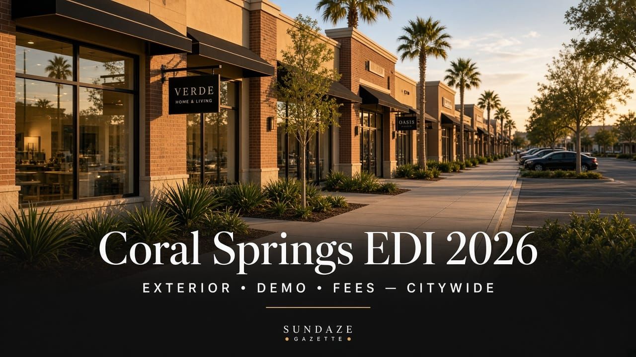 Coral Springs commercial storefront exterior with designed title Coral Springs EDI 2026