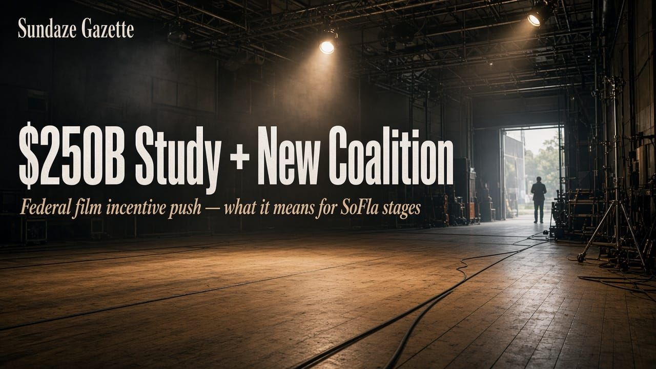 $250B Study + New Coalition: What Today’s Federal Film Incentive Push Means for SoFla Stages
