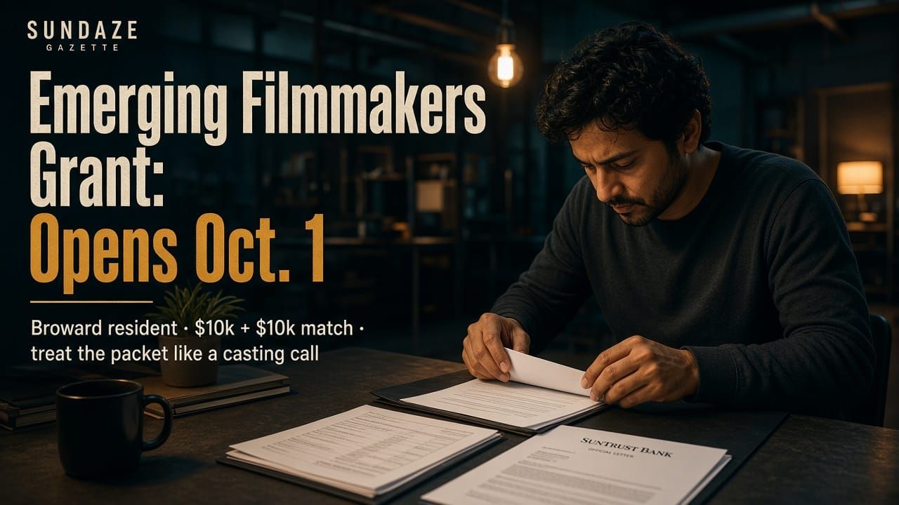 Film Lauderdale Emerging Filmmakers Grant Reopens Oct. 1 — Treat the Packet Like a Casting Call
