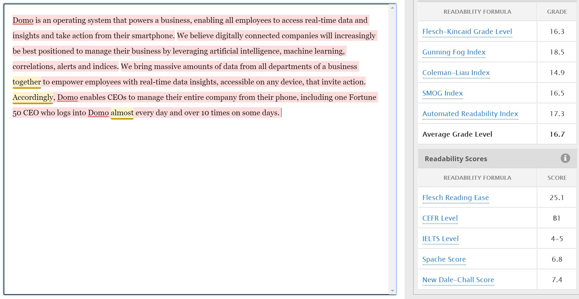 readability