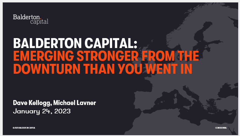 Slides and Video Link for Emerging Stronger from the Downturn Webinar