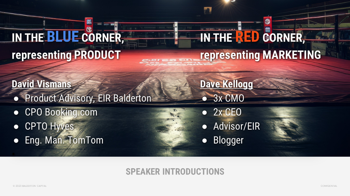 Slides from Five Ways to Get Product and Marketing Working Together