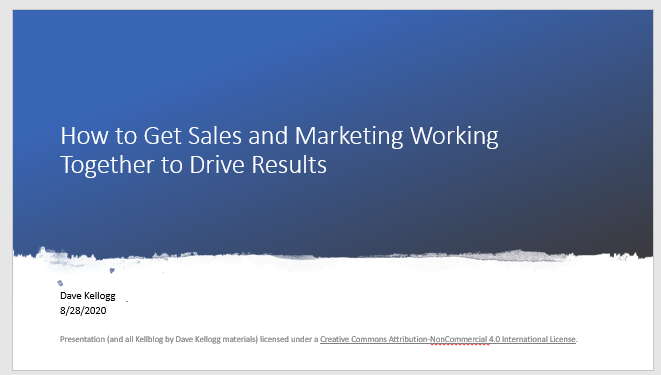 How To Get Sales and Marketing Working Together (Presentation)