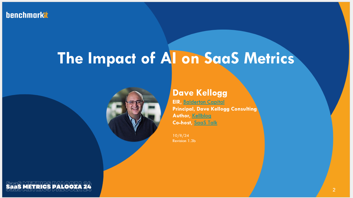 Slides from SaaS Metrics Palooza 2024:  The Impact of AI on SaaS Metrics