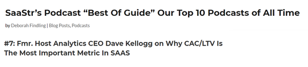 Number 7 on the All-Time Top SaaStr Podcasts:  On the Importance of LTV/CAC