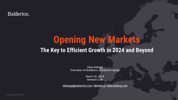 Slides from Balderton Webinar on Entering New Markets, The Key to Efficient Growth