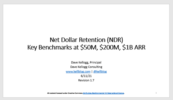 Pulse 2021 Slides: Net Dollar Retention (NDR) Benchmarks and Thoughts