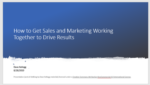 How To Get Sales and Marketing Working Together (Presentation)