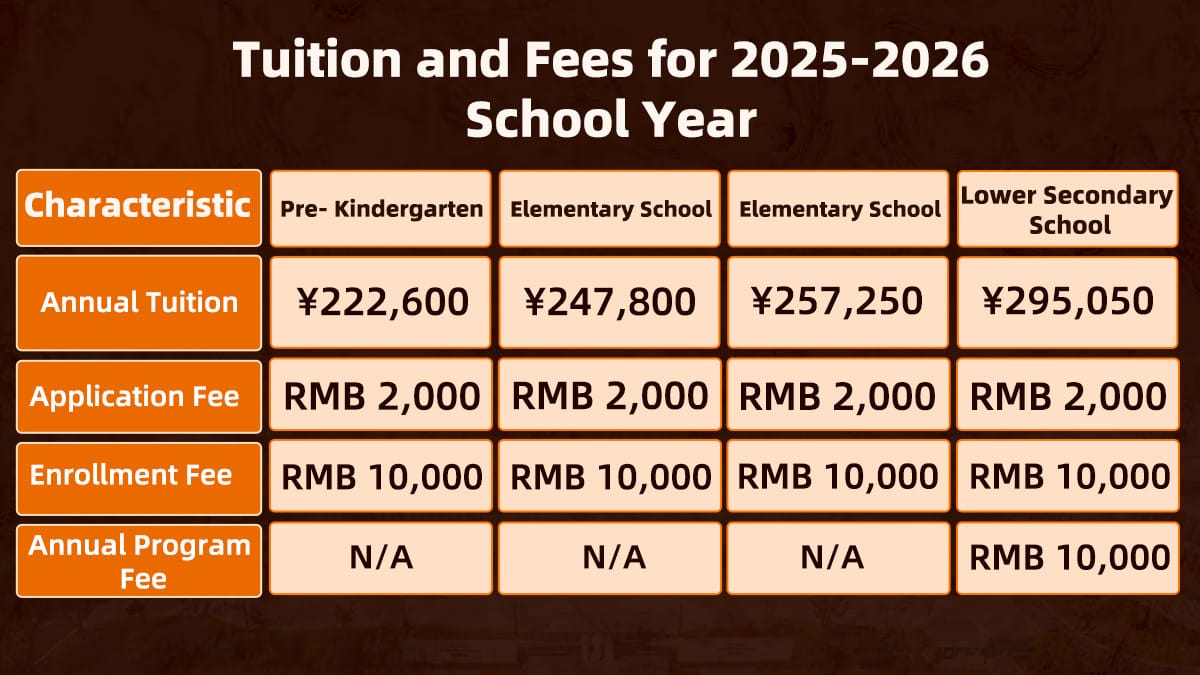 American International School of Guangzhou Tuition and Fees for 2025-2026.