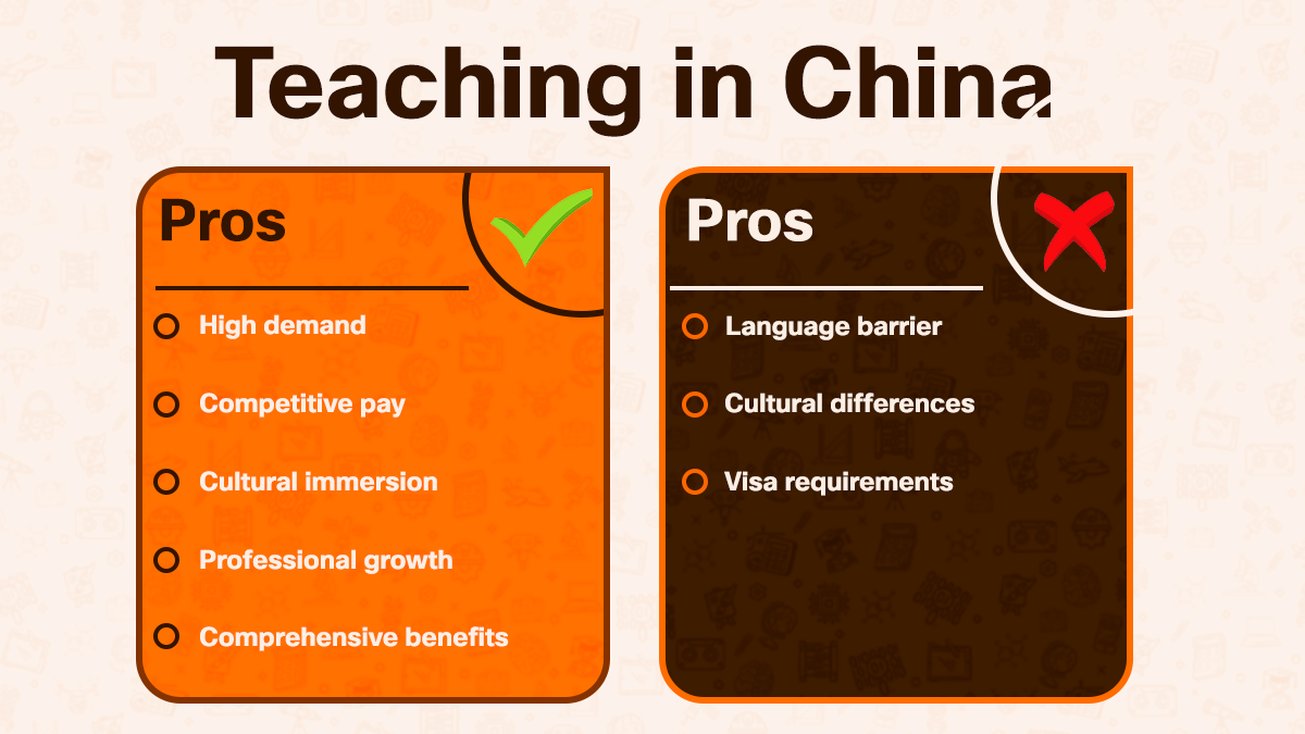 Public vs Private Teaching in China pros and cons comparison chart with benefits and challenges