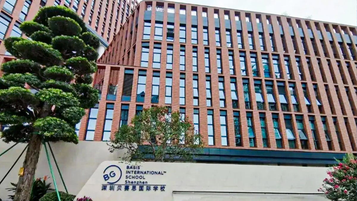 BASIS International School Shenzhen modern building with geometric facade and landscaping