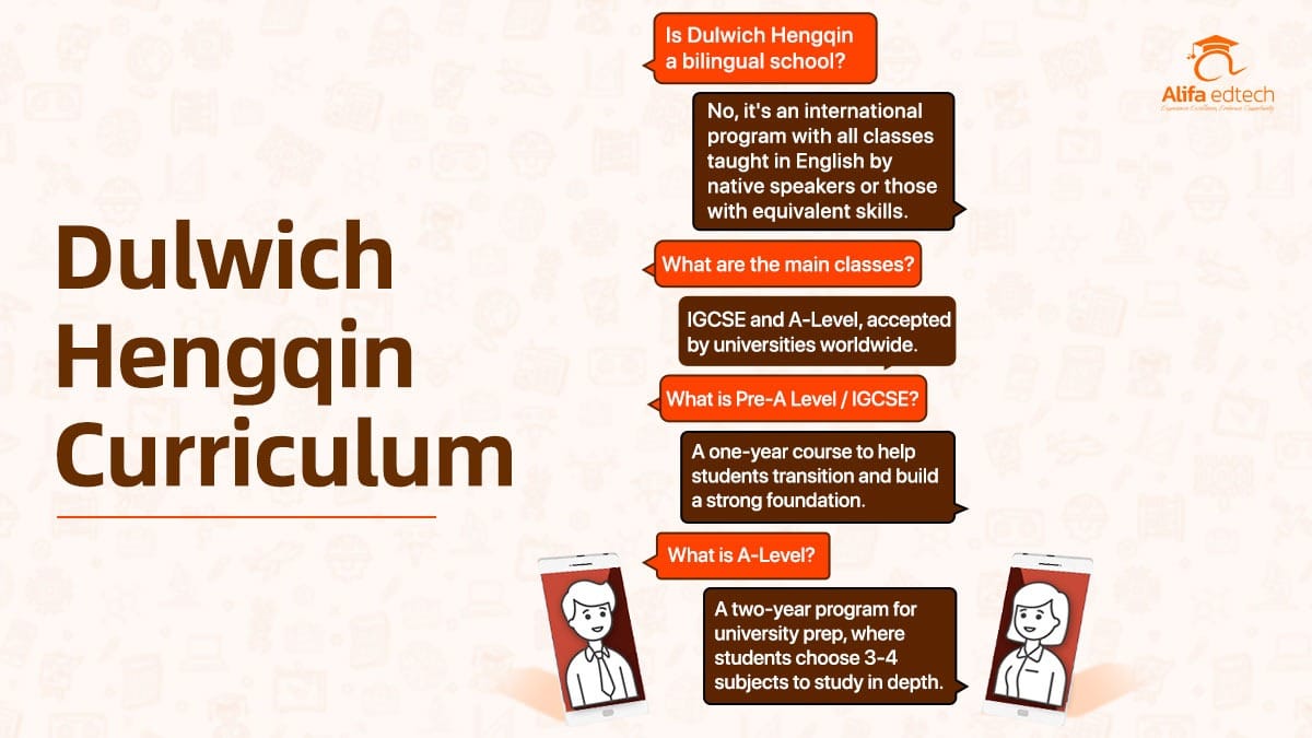 Dulwich Hengqin curriculum overview explaining IGCSE and A-Level programs