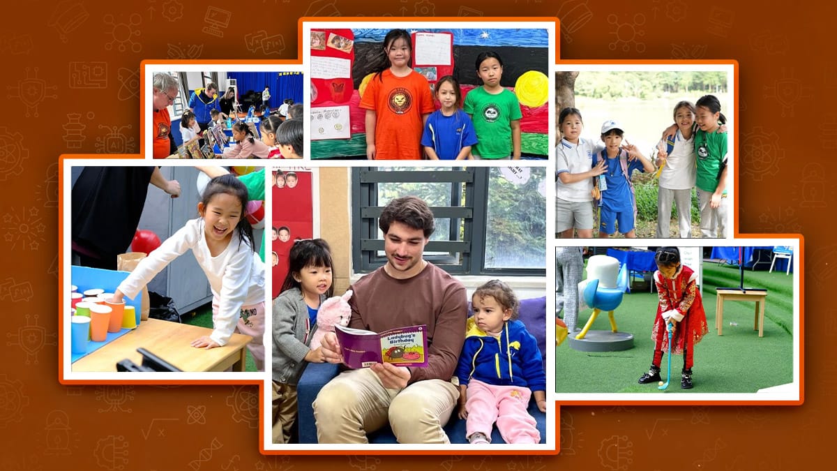 Shenzhen American International School students engaged in classroom activities and outdoor play