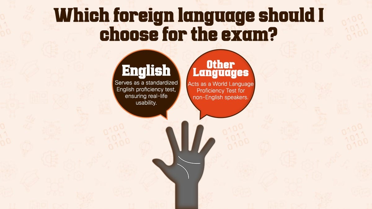 China Academic Proficiency Test language options: English vs other foreign languages