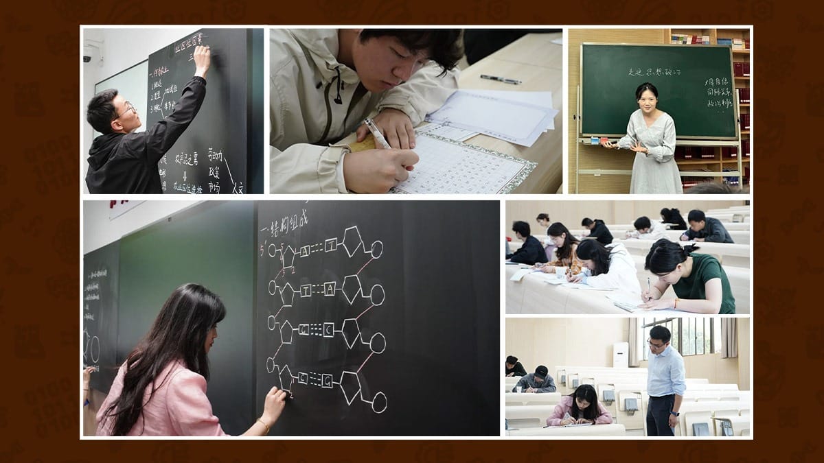 Chinese National High School Curriculum classes with teachers and students in learning activities