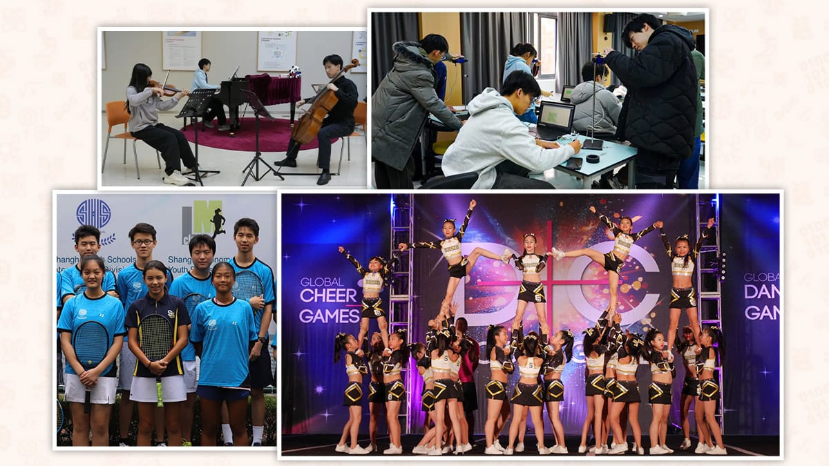 Shanghai High School International Department extracurriculars: music, robotics, tennis, cheer