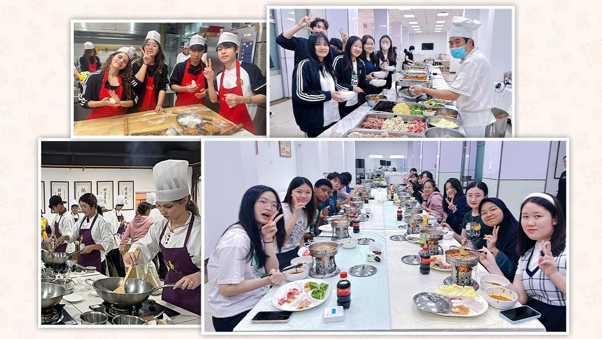 Beijing No. 39 High School students enjoying cooking classes and cafeteria meals