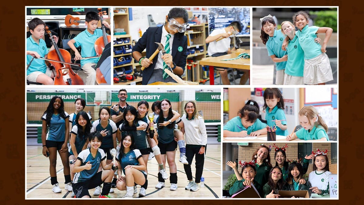 Shen Wai International School Shenzhen (SWIS) students in music, sports, and art activities