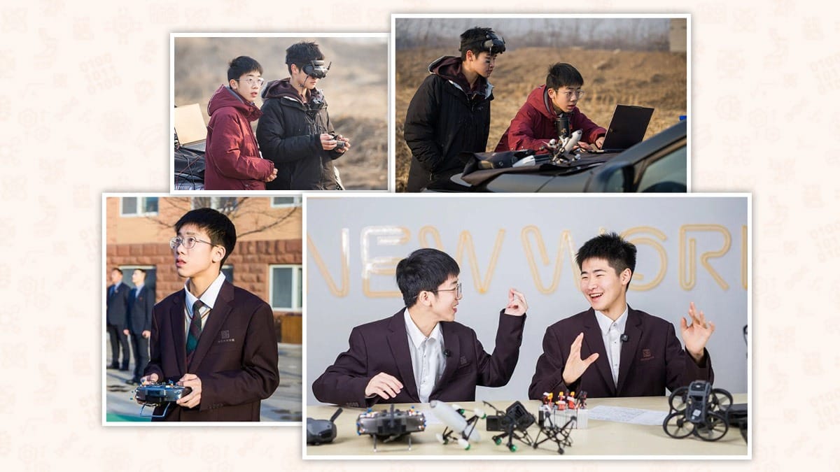 Yinghua Academy of Tianjin students engaged in STEM and robotics activities